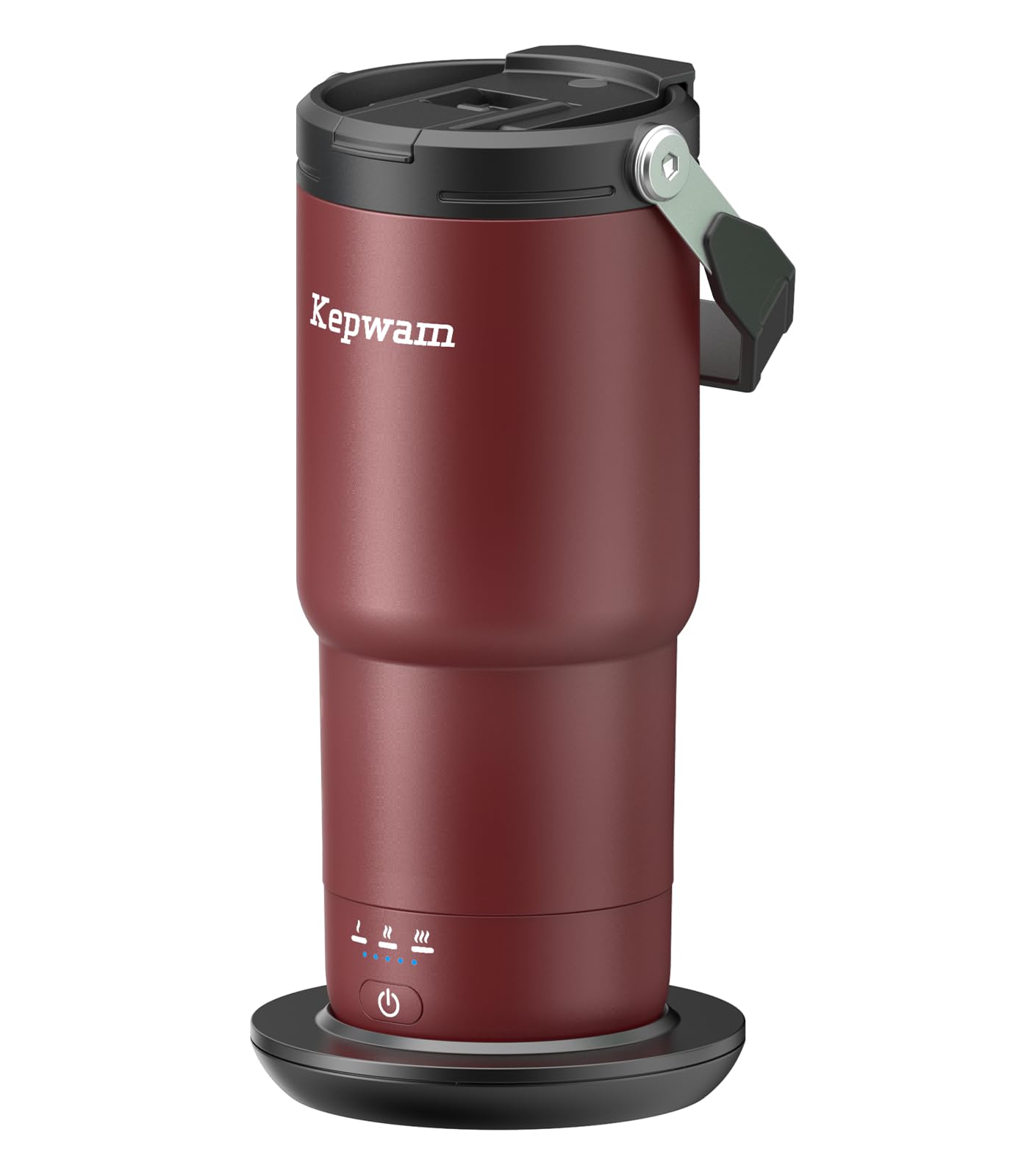 Photo 1 of Kepwam Self-Heating Travel Mug, 20oz, Temperature-Controlled Coffee Warmer, Leakproof, Burgundy