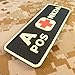 First Aid Patch PVC A Positive Patch [Black and White Glow Dark] Compatible with Velcro PVC Patches,Plate Carrier Patches for Backpacks,Ifak Patch,A Pos Patch,First Aid Kit Patch Blood Type Patch
