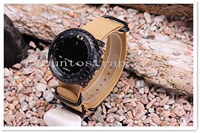 For Suunto Core Watch Band tawny 24MM Tactical Nylon Zulu 5-Ring Strap+Adapter