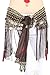 ZLTdream Women's Belly Dance Tribal Hip Scarf with Fringe Coins Flannel