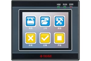 GENERIC PLC HMI All in One Integrated Programmable Logic Controller, 2.8 Inch Touch Screen TFT LCD Display with 7 Input 5 Relay Output, 4 Transistor Output for 2 High-Speed Pulse 100KHz and Direction