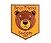Embroidered Sew or Iron-on Backing Patch Yoga Space Explorer Time Traveler Camp Galaxy Planet Bear Bike Camera (Bear Friend Society)