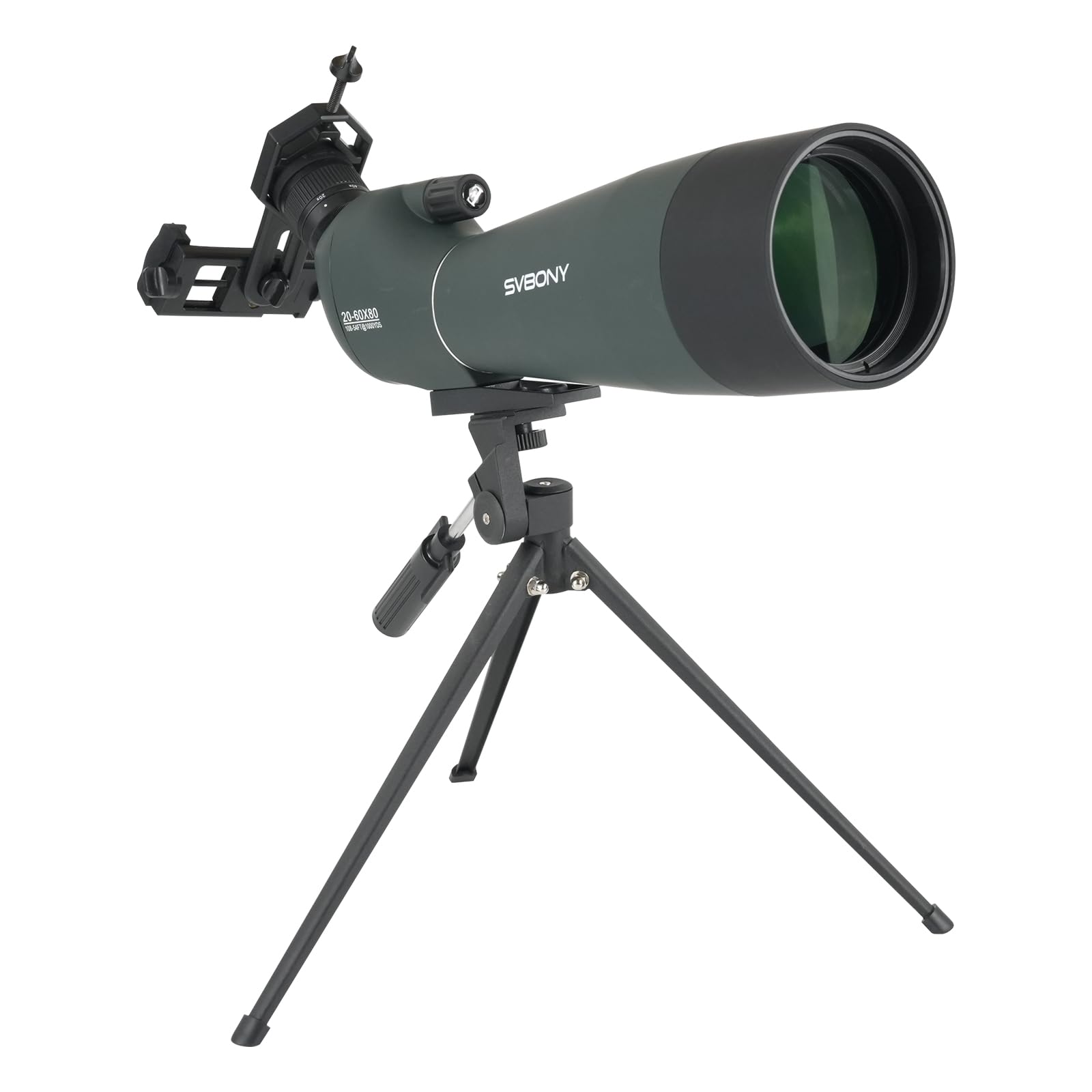 Svbony SV28 Upgrade 20-60x80 Spotting Scope for Target Shooting, HD FMC, Long Range Spotter Scope with Phone Adapter and Tripod, Spotter Scope for Birdwatching, Wildlife Observation