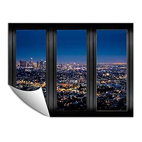 Wall Paper Small Wall Mural City at Night Wall Art Removable Wall Decoration for Bedroom Living Room - 24x32 inches
