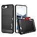 iPhone 7 Plus Wallet Case Ricele Hybrid Slim Brushed Metal Design Case Credit Card Slot Holder for Apple iPhone 7 Plus [Protective Grip Card Case] (Black)