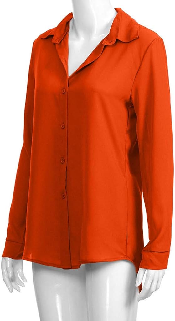 UOKNICE BLOUSE for Womens, Roll Sleeve Casual Fashion V-Neck Solid Office Ladies Plain Tunics T-Shirts Pullovers Tops at  Women’s Clothing store