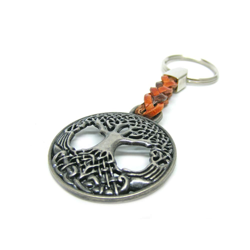 Claro Schmuck Key Ring Tree of Life in Silver - a very special jewellery which gives energy and power, 7cm plus Ring 2,5cm