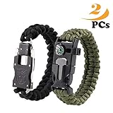 Survival Bracelets,Paracord bracelet, Self-defense stainless steel knife, Emergency Outdoor Paracord Survival Bracelet with Multi Tool - Embedded Compass, Fire Starter, Emergency Knife, Whistle, Rescu