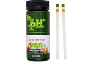 YURMEMO 100pcs Soil Test Strips, Soil pH Test Kit (3.5-9 Range), Quickly pH Testing for Garden Home Lawn Grass Vegetable Gardening Dirt Outdoor and Indoor Plants
