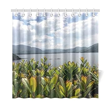 Amazon Com Ypink Home Decor Bath Curtain Ireland Lake Nature