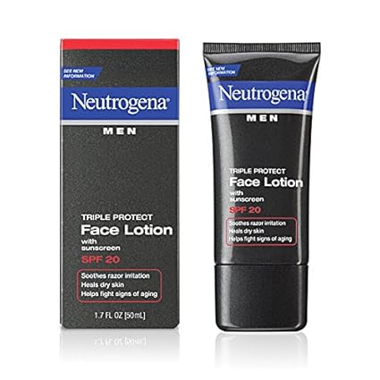 Neutrogena Men Triple Protect Face Lotion SPF 20-1.7 oz (Pack of 4)
