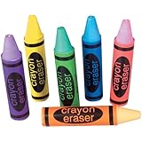 Rhode Island Novelty Set Of 36-Crayon Shaped Erasers-Assorted Colors. 2.5 Inch