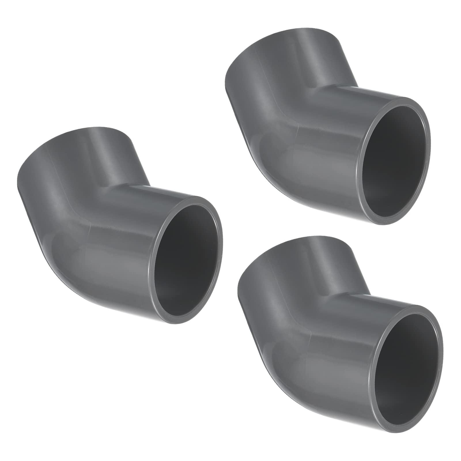 PATIKIL 45 Degree Elbow Pipe Fittings, 3 Pack 1" Furniture Build Grade 2 Way UPVC Fitting Connectors for DIY Shelf Support Structure, Grey