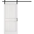BARNER HOME Sliding Barn Door,36in*84in, H-Shape,MDF&PVC Covering,Assembly Required, with Hardware Kits