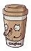Randy Otter "Coughee" Funny Coffee Cup with a Cough Iron On Patch
