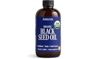 PureGood Organic Black Seed Oil Liquid (8oz) Quality Antioxidant Black Seed Supplement, Non- GMO Vegan & Gluten Free Cumin Oil for Hair Growth, Digestion, Joints & Skin
