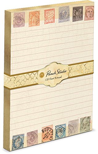 Postage Stamp Notepad with Gold Gilded Edges by Punch Studio (5" x 7")