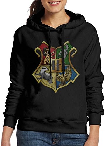 Lonekit Women's Harry Potter Hogwarts Crest Hooded Sweatshirt