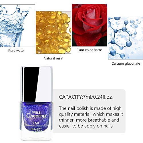 Ownest Holographic Nail Polish, Gorgeous Glossy Holographic Halo Glitter Polish Nail Art Nail Pigment Diamond Laser Nail Polish -LS04