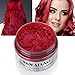 SUNSENT Colored Hair Wax,Wine Red Instant Hair Wax Washable Matte DIY Hairstyle Pomade