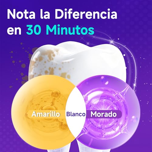 Teethbliss Tiras Blanqueadoras Dientes Moradas: Blanqueador Dental Morado, 7 Tratamiento Efecto Rápido Eliminar Café, Vino, Tabaco Manchas, Seguro Esmalte, Blanqueamiento para Bodas, Citas Trabajar