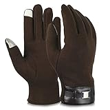 Vbiger Winter Gloves Texting Gloves Touch Screen Mittens Warm Cold Weather Gloves For Men (Brown)