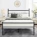 VECELO Metal Bed Frame Platform Mattress Foundation/Box Spring Replacement with Headboard & Footboard, Full, Black