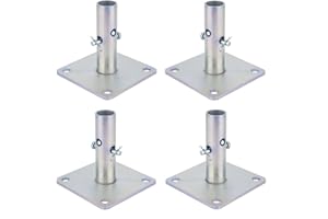 YXGJDP 5"x5"x1-5/16"OD Galvanized Scaffold Base Plates Silver 4Pack.