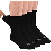 Doctor's Choice Diabetic Socks for Men, Seamless Socks with Non Binding Top, 4 Pairs, Large 9-12 & X-Large 13-15
