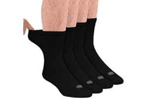 Doctor's Choice Diabetic Socks for Men, Seamless Socks with Non Binding Top, 4 Pairs, Large 9-12 & X-Large 13-15