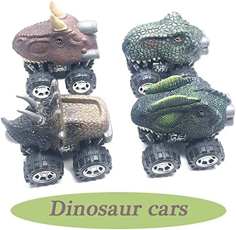 Anditoy 4 Pack Pull Back Dinosaur Cars Dinosaur Toys for Toddlers 3-14 Year Old Kids Boys Easter Basket Stuffers Fillers Gifts Party Favors