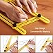 Multi Angle Measuring Ruler, Angle Template Tool- Measures All Angles Shapes, Function Universal Square Layout Tools Easy Use for Handymen, Builders, Craftsmen ABS Ruler (Yellow)