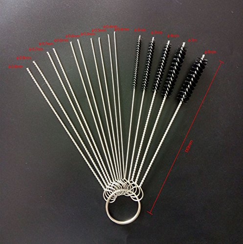 Muhuyi 28Pcs Carbureto Cleaner Cleaning Brushes and Cleaning Needles, Tube Brush and Wire Detail Brush - Thumbnail 3