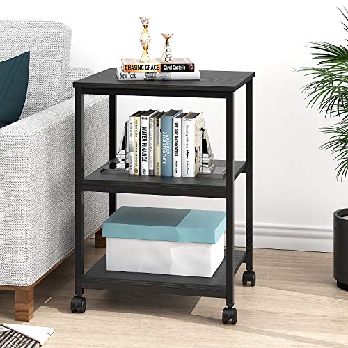 DEVAISE Mobile 3Shelf Printer Cart, Printer Stand on Wheels for Office