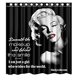 Custom Marilyn Monroe Quote Waterproof Bathroom Shower Curtain Polyester Fabric Shower Curtain Size 66 X 72
