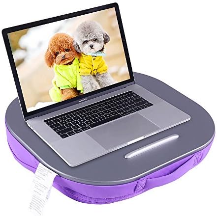 Lap Desk Multi-function Knee Pad for Laptop Macbook iPad Tablet Comfortable Cushion- Round (purple, 16x4x14inch)