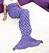 Sun Cling® Mermaid Tail Blanket Crochet for Adult Teens Kids Living Room Bedroom Sofa Super Soft Scales Blankets Sleeping Bags-Purple