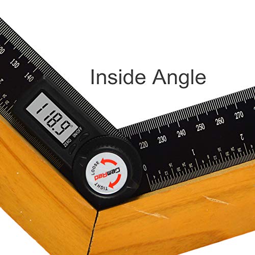 GemRed Digital Angle Finder Protractor (Model 82305Aluminum, 200mm