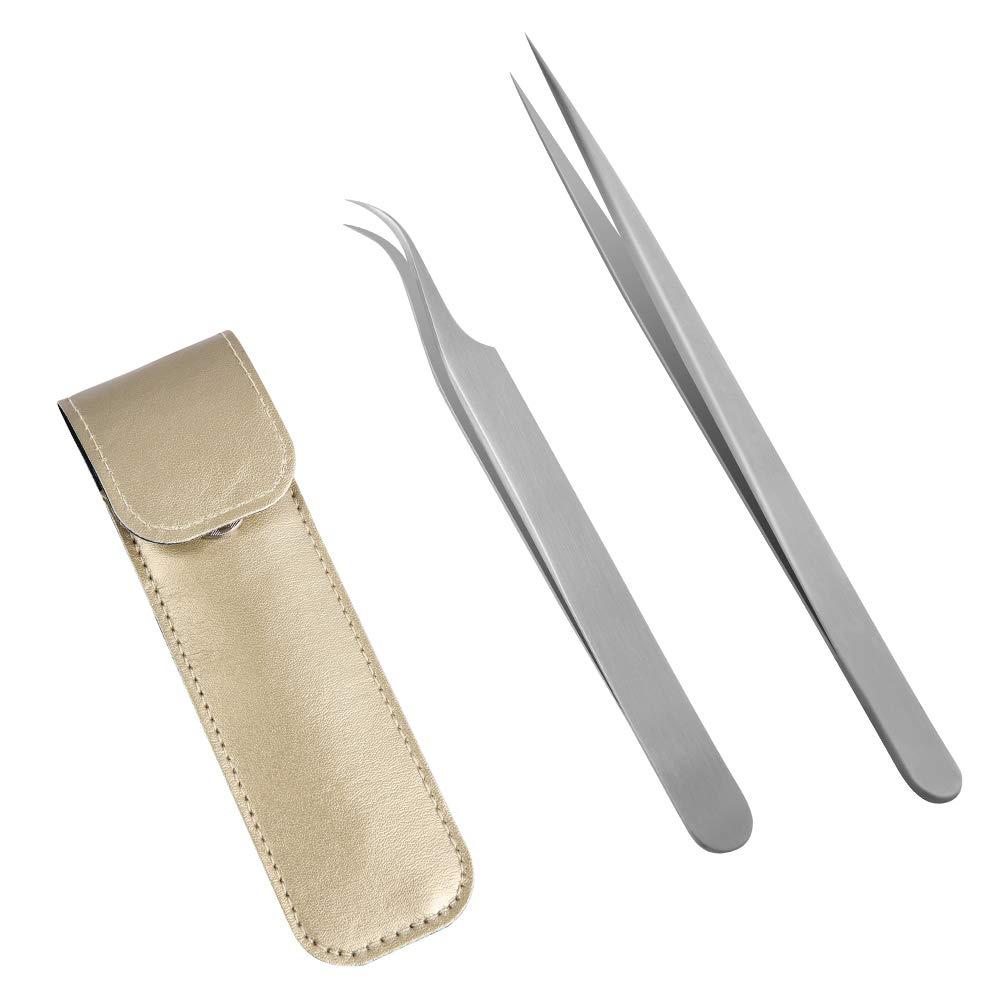 Lunamoon Eyelash Extension Tweezers 2pcs - (Tweezers set02)