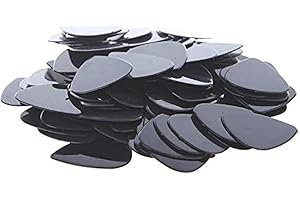 EPIC ACCESSORIES 100-Pack Black Celluloid Guitar Picks Size Medium .71mm Plectrums for Acoustic and Electric Guitars Bulk Set for Music Mastery also Great for Necklaces or Earrings