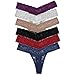 Le Ange Intimates Women 6 Pack Solid Color Lace Thong Panties Underwear