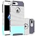 iPhone 7 Plus Case, JDBRUIAN [Minimal Stripe] Slim [Dual Layer] Protection [Scratch Resistant] Hard Back Cover [Shock Absorbent] TPU Bumper Case for Apple iPhone 7 Plus [5.5 inch] - Gray