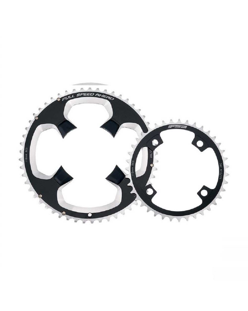 FSA Unisex Adult Powerbox Carbon 2x11 Road Chainring - Black, 110 × 52T