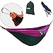 Yosoo Double Hammock Lightweight Indoor and Outdoor Nylon Parachute Hammocks for Camping Backpacking Travel Tree 2 Ropes Included (purple & green)