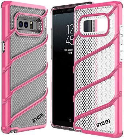 Galaxy Note 8 Case, IN4U [Slim Fit] Anti-Slip Hybrid Dual Layered Soft Transparent TPU Inner with Hard Polycarbonate [PC] Protective Cover for Samsung Galaxy Note8 2017 Case (Hot Pink)