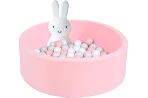 UHAPPYEE Soft Ball Pit for Toddler, 35" x 12" Foam Ball Pit with Removable Cover, Indoor Memory Sponge Round Ball Pit Without Balls - Pink
