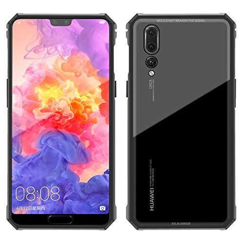 Huawei P20 Pro case,Simicoo P20 Pro Hybrid Metal Bumper Anti-Scratch HD Transparent Gorilla Glass Black Cover Ultra Slim Tough Shockproof Heavy Duty case for P20 Pro (Black, P20 Pro)