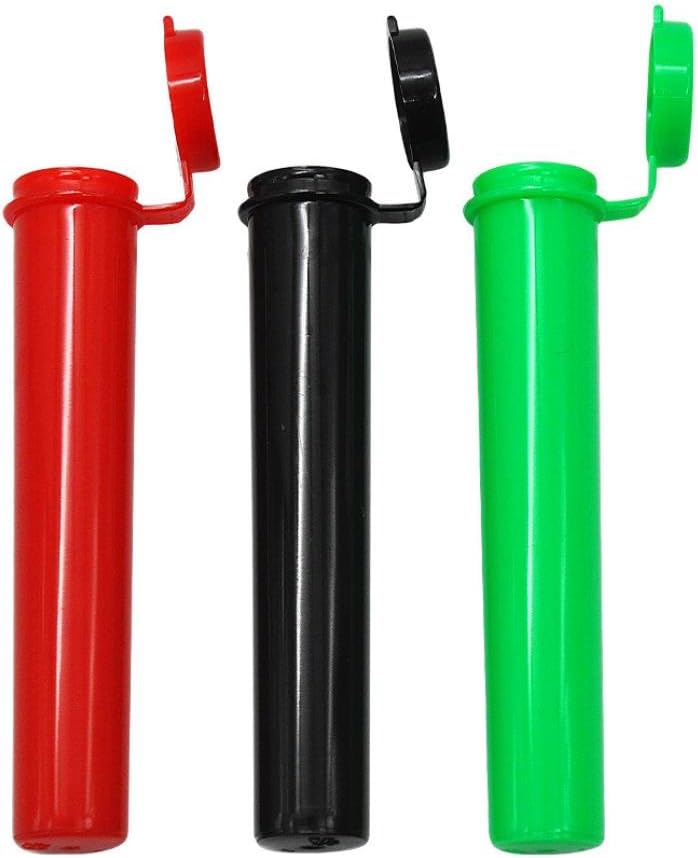 Mixed Colors Beamer 95mm Airtight Waterproof Odor Proof Storage Container Tubes Doobie Medical Rx Vial Mixed Colors for Cigarettes, Cigars, Cones, Blunts, Spices and More,3PC