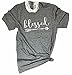 Ruanyu Women's Casual Letters Printed T-Shirt Short Sleeves Blessed Thankful Arrow Tee Tops
