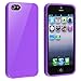 eForCity TPU Rubber Skin Case Compatible with Apple iPhone 5 / 5S, Purple Jelly